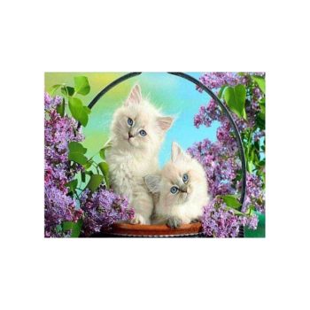 꽃 보석십자수 고양이 S570 금전수 수공예 비즈 큐빅