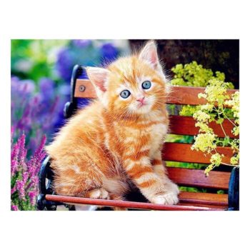 꽃 보석십자수 고양이 S572 금전수 수공예 비즈 큐빅