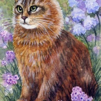 동물 고양이 꽃 보석십자수 QS4934